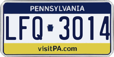 PA license plate LFQ3014
