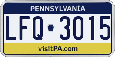 PA license plate LFQ3015
