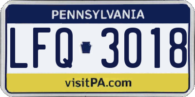 PA license plate LFQ3018