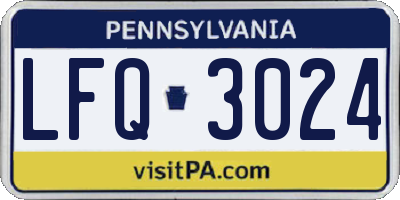 PA license plate LFQ3024