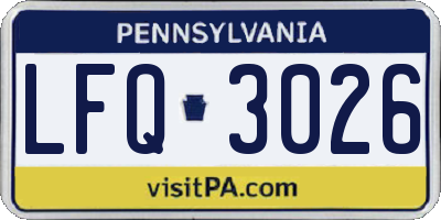 PA license plate LFQ3026