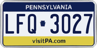 PA license plate LFQ3027
