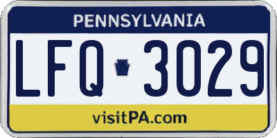 PA license plate LFQ3029