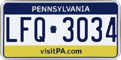 PA license plate LFQ3034