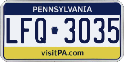 PA license plate LFQ3035