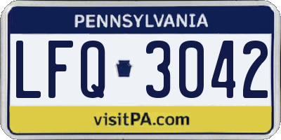 PA license plate LFQ3042