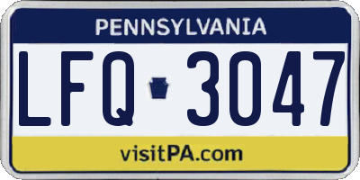 PA license plate LFQ3047