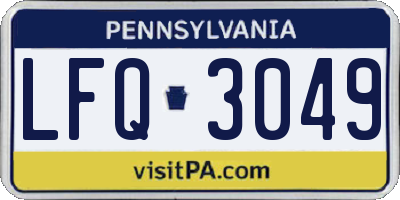 PA license plate LFQ3049
