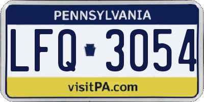 PA license plate LFQ3054