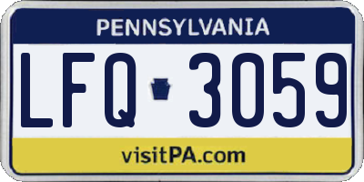 PA license plate LFQ3059