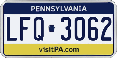 PA license plate LFQ3062