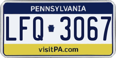 PA license plate LFQ3067