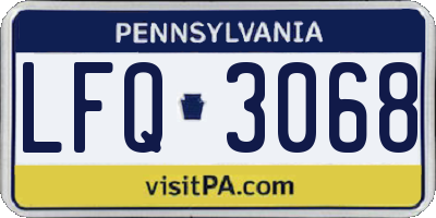 PA license plate LFQ3068