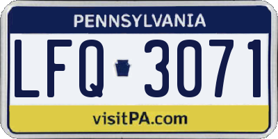 PA license plate LFQ3071