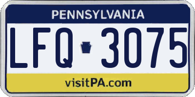 PA license plate LFQ3075