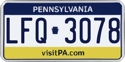 PA license plate LFQ3078