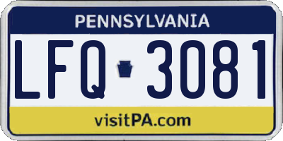 PA license plate LFQ3081