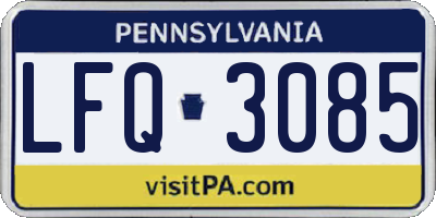 PA license plate LFQ3085