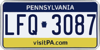 PA license plate LFQ3087