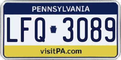 PA license plate LFQ3089