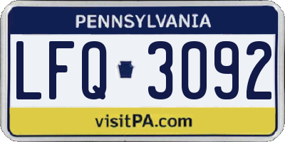 PA license plate LFQ3092