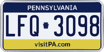 PA license plate LFQ3098