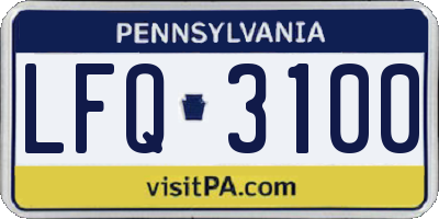 PA license plate LFQ3100