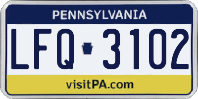 PA license plate LFQ3102