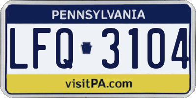 PA license plate LFQ3104