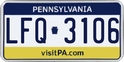 PA license plate LFQ3106