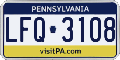 PA license plate LFQ3108