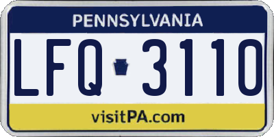 PA license plate LFQ3110