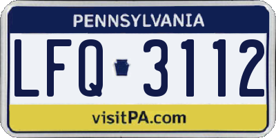 PA license plate LFQ3112