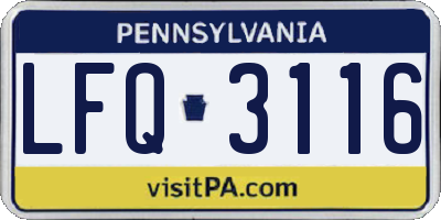 PA license plate LFQ3116