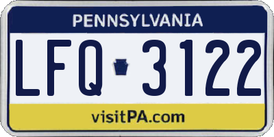 PA license plate LFQ3122