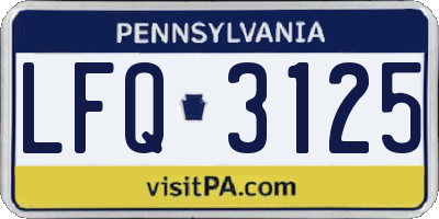 PA license plate LFQ3125