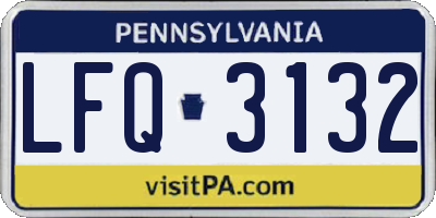 PA license plate LFQ3132