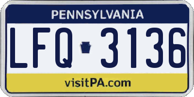 PA license plate LFQ3136
