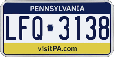 PA license plate LFQ3138