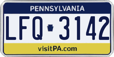 PA license plate LFQ3142