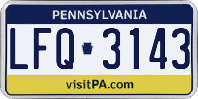 PA license plate LFQ3143