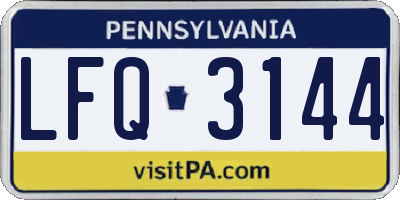PA license plate LFQ3144