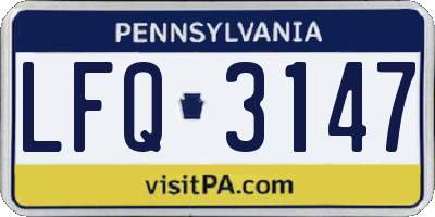 PA license plate LFQ3147