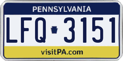 PA license plate LFQ3151