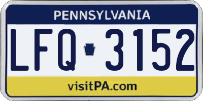 PA license plate LFQ3152