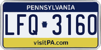 PA license plate LFQ3160