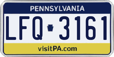 PA license plate LFQ3161