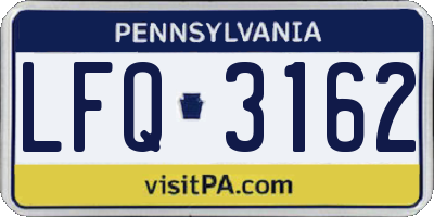 PA license plate LFQ3162