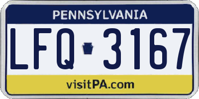 PA license plate LFQ3167