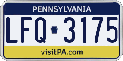 PA license plate LFQ3175